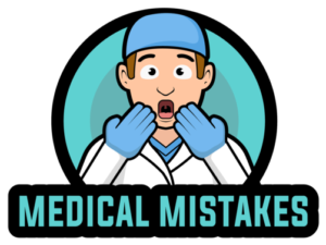 Clip Art - Cartoon showing wide-eyed doctor with 'Oh No - I made a medical mistake' look.